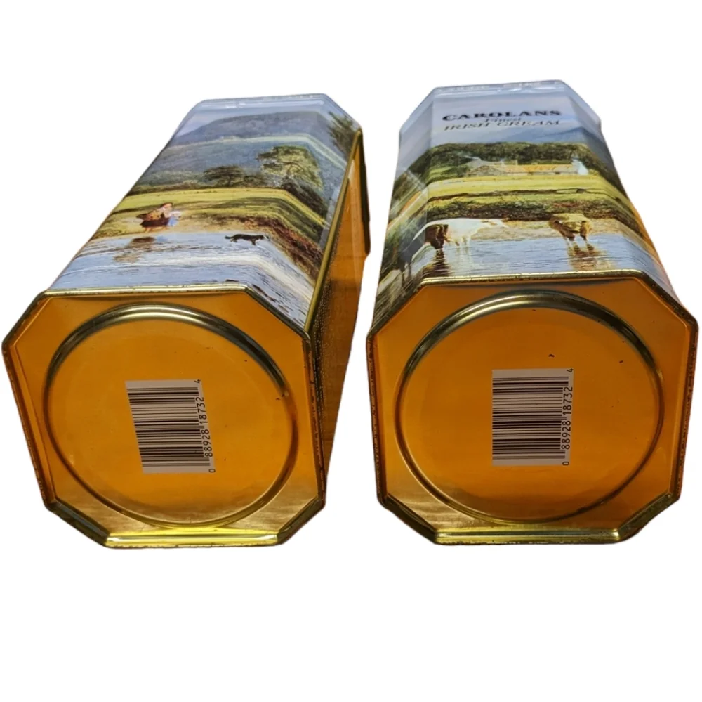 Vintage Carolans Finest Irish Cream Ireland Valley Collectible Metal Tins
